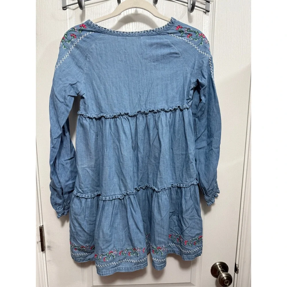 Lucky Brand chambray tiered